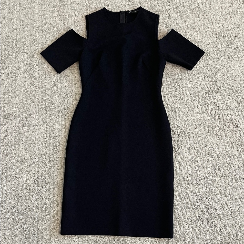 🩷 Zara Cold Shoulder Pencil Skirt Dress Black Dress Size Small Professional Cute